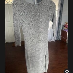 bebe Gray Long Sleeve Dress
